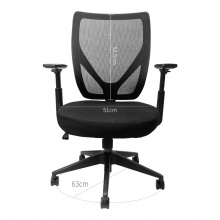 得力 (deli) 加厚弹簧坐垫办公椅 职员椅 人体工程靠背网布椅子87089