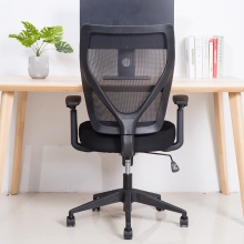 得力 (deli) 加厚弹簧坐垫办公椅 职员椅 人体工程靠背网布椅子87089