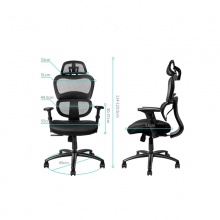 得力（deli）人体工学椅子可躺 办公座椅 分段背靠透气老板椅职员椅 87049