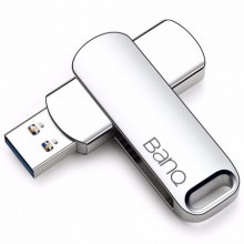 banq 128GB USB3.0 U盘 F61高速版 银色 全金属两用优盘