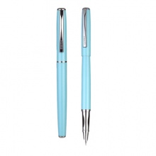 齐心 FP003 悦写学生金属钢笔（1笔+1墨囊） EF暗尖 蓝