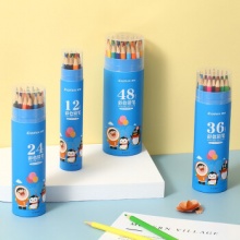 齐心 QFMP206-12 QQ彩色六角杆铅笔 12色每桶 配