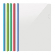 广博(GuangBo)5个装加宽加厚透明磨砂A4抽杆文件夹报告夹 单色颜色随机WJ6332