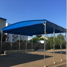 车库棚大型移动推拉雨棚户外活动仓库物流停车蓬伸缩式遮阳 长10宽4净高2.2米(含顶布) 默认蓝色