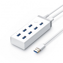 绿联usb3.0分线器7口扩展器5V/2A电源 usb集线器 1米