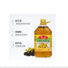 鲁花 食用油 非转基因 物理压榨 特香菜籽油 5L
