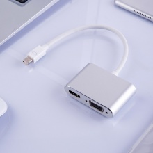 得力83301_Mini DP转HDMI/VGA转换器(银色)
