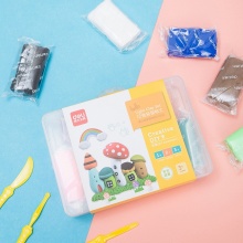 得力(deli)12色儿童玩具创意彩泥轻型粘土 混色67845 