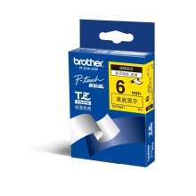 brother/兄弟TZe-FX611黄底黑字标签机色带 6mm 8米