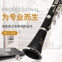 MARGEWATE 17键单簧管乐器 降B调单簧管黑管乐器胶木初学考级