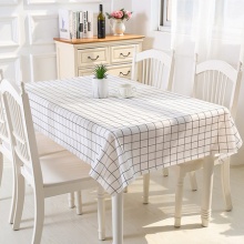 桌布防水防烫防油免洗PVC 白色格子137×152