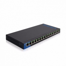 领势（LINKSYS）LGS116P交换机 16口千兆非网管交换机